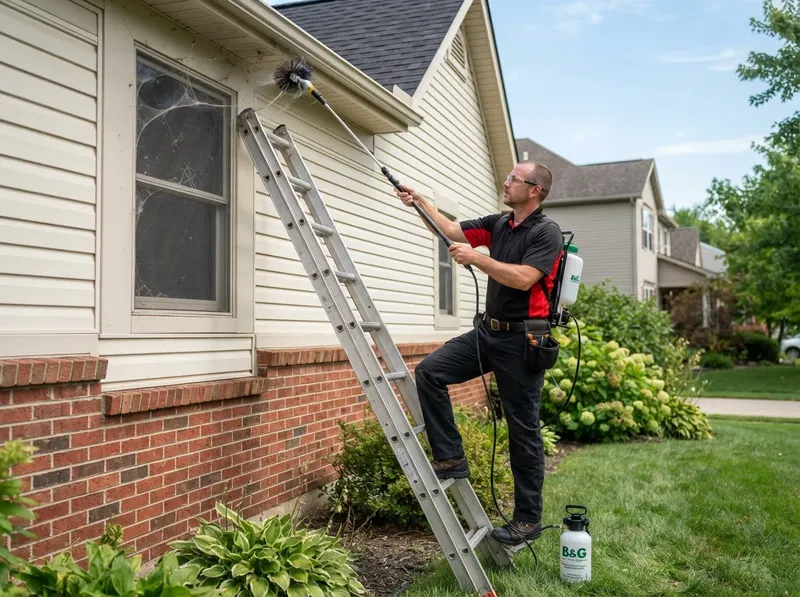Exterior Spider and Web Abatement in Columbus, OH
